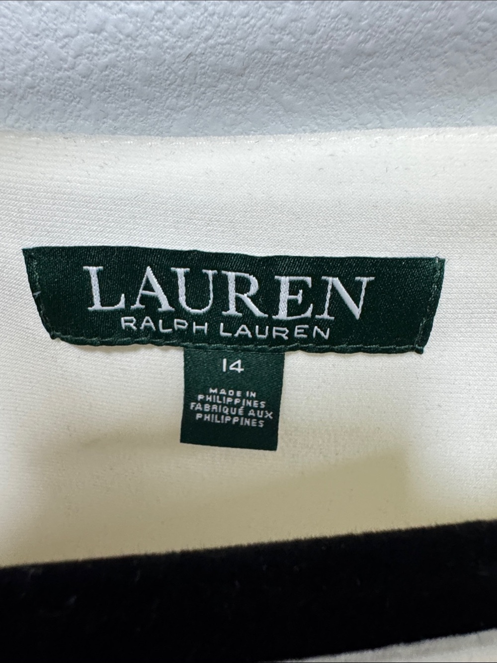 Ralph Lauren Black and White Long Sleeve Ruched Dress - Picture 2 of 7